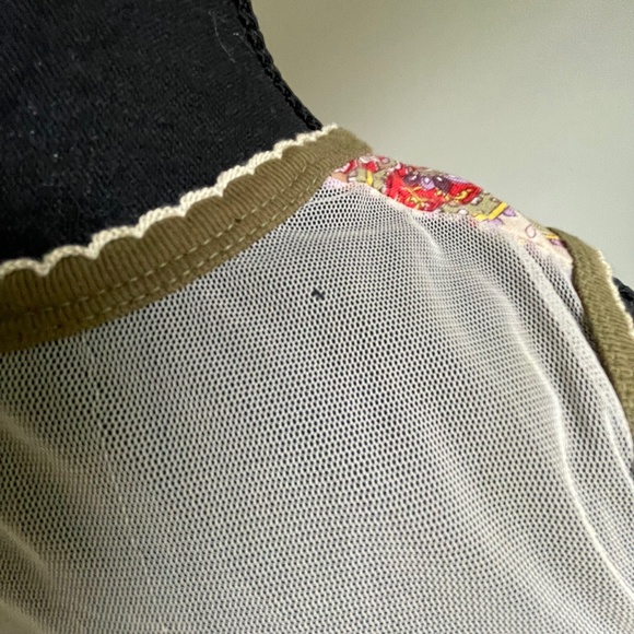 Beaded Sheer Naked Back Sleeveless Top Paisley Jewel Tones - Picture 4 of 10